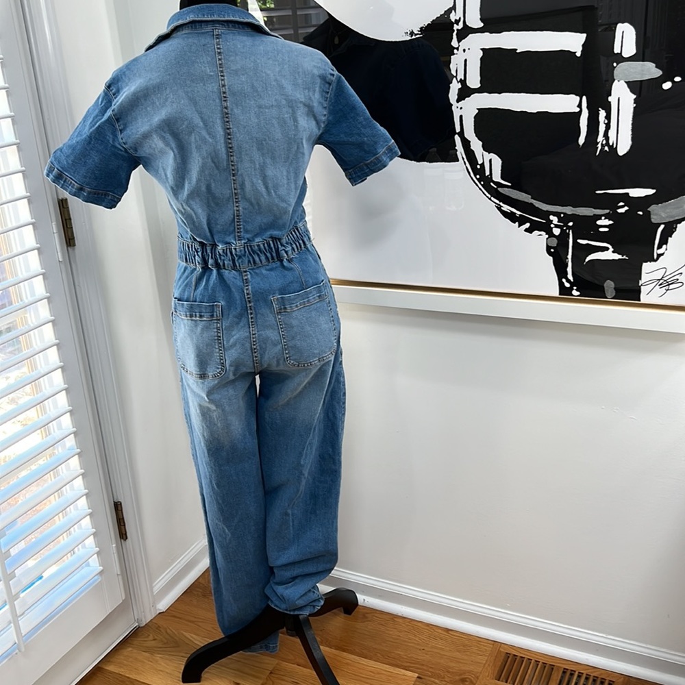 Celebrity Pink Juniors Short Sleeve Denim Stretch Boilersuit, Size XS - Picture 11 of 15